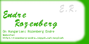 endre rozenberg business card